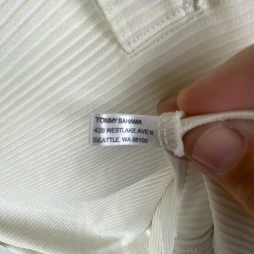 Tommy Bahama Womens Ivory Shadow Striped Preppy Classic Polo Shirt Size XL‎ - Picture 5 of 12